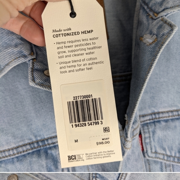 NEW Levi's Loose Sleeve Cropped Jean Jacket - Picture 7 of 8